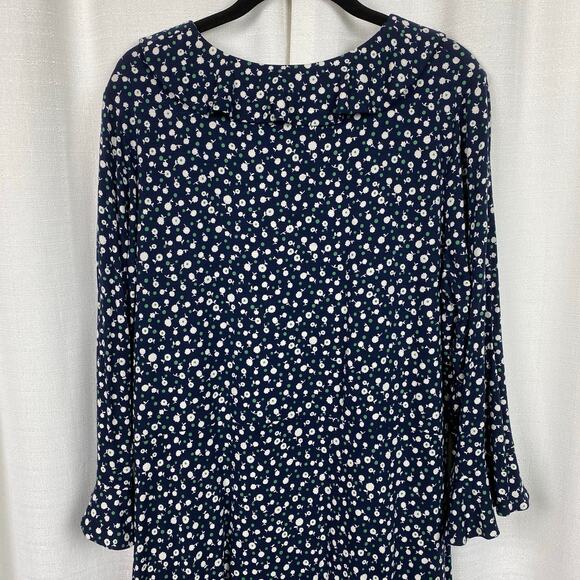 Boden Blue Daisy Print Michaela Ruffle Wrap Dress Sz.16R - Picture 13 of 16